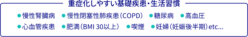 重症化しやすい基礎疾患・生活習慣